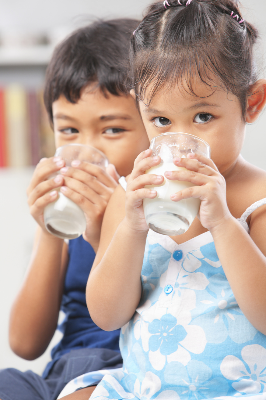 Kids enjoy drinking milk